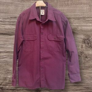 Bass Pro Shops Red Head Brand Co. Long Sleeve Button Down Burgundy Shirt Size LT